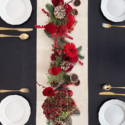 Red Christmas Tablescape