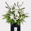 Condolence Flower Stand White Green