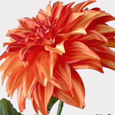 Dahlia Orange Artificial Faux Flowers