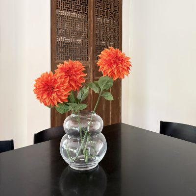 Dahlia Orange Artificial Faux Flowers