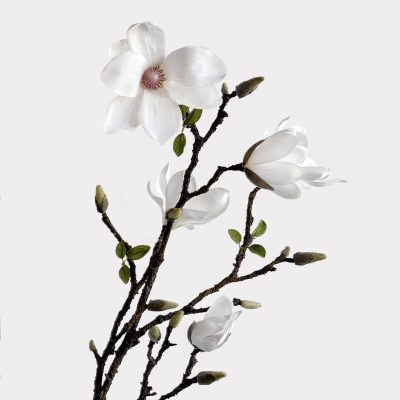 Magnolia Branch Large White Artificial Faux Flowers