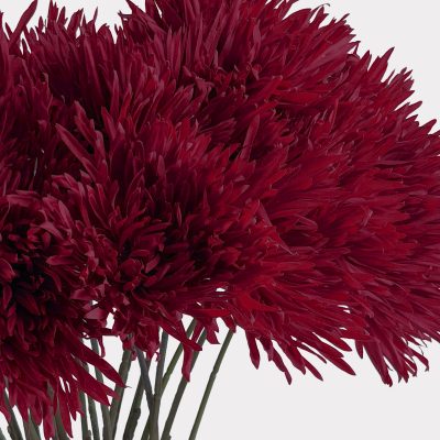 Mum Stem Burgundy Artificial Faux Flowers