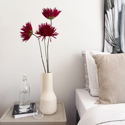Mum Stem Burgundy Artificial Faux Flowers