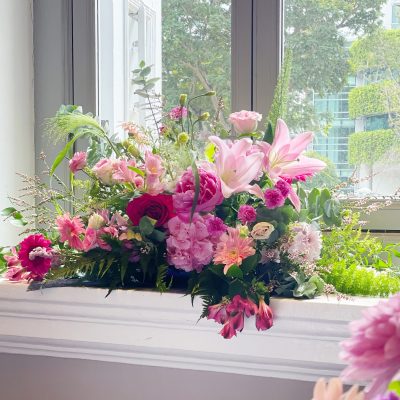 Pink Wedding Side Display Decor