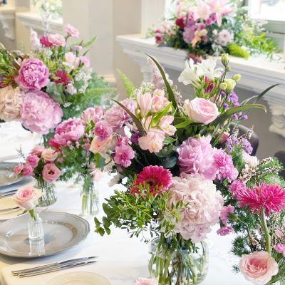 Pink Vase Centerpiece Table Flowers