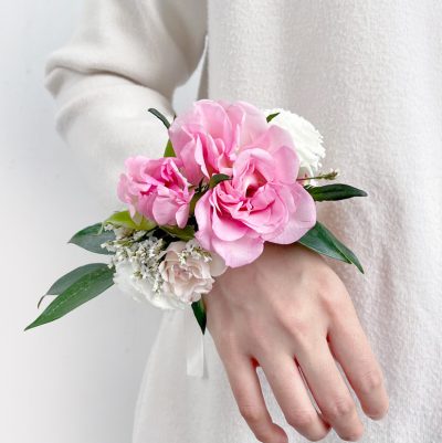 Pink Wrist Corsage Wedding Flowers Singapore