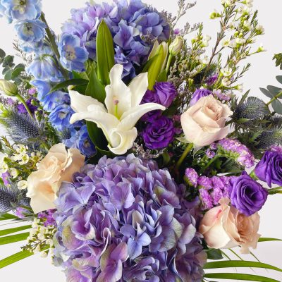 Pretty In Purple Bouquet & Vase Arrangement