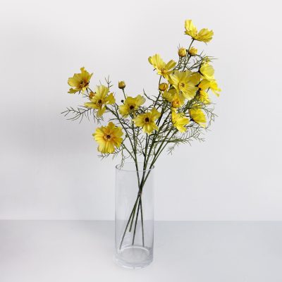 Yellow Cosmo Spray Artificial Faux Flowers