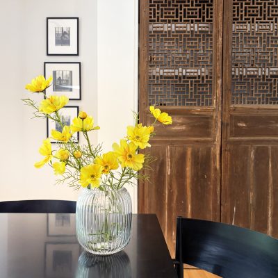 Yellow Cosmo Spray Artificial Faux Flowers